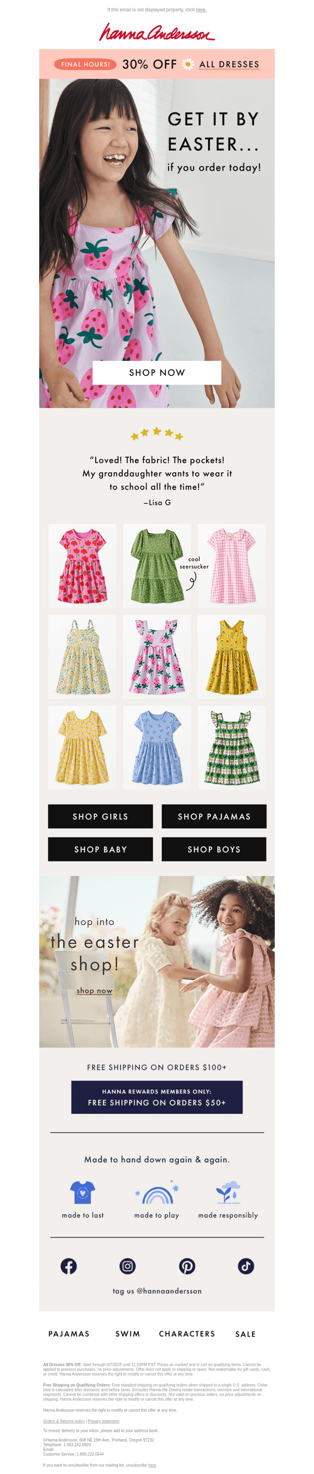 Last Call: 30% Off ALL Dresses Ends Today