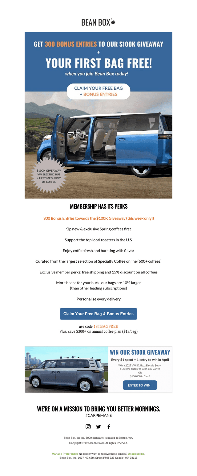 BeanBox email from Tue, Apr 8, 2025