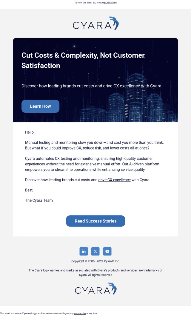 Cyara email from Tue, Apr 8, 2025