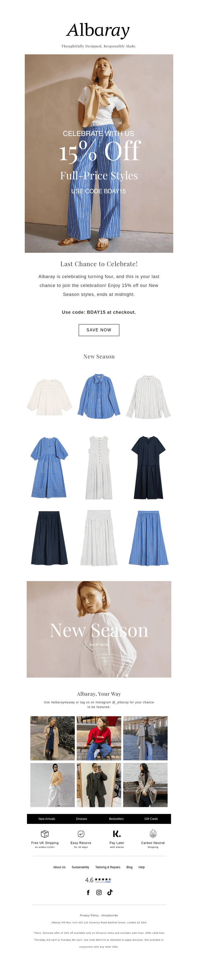 15% Off Ends Tonight