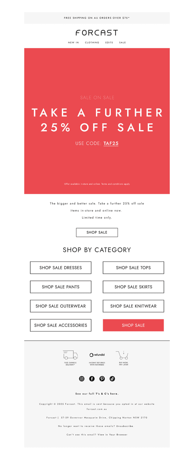 New & Further Markdowns | Take A Further 25% Off