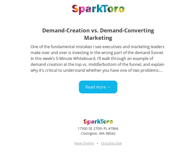 SparkToro Blog Post | Demand-Creation vs. Demand-Converting Marketing
