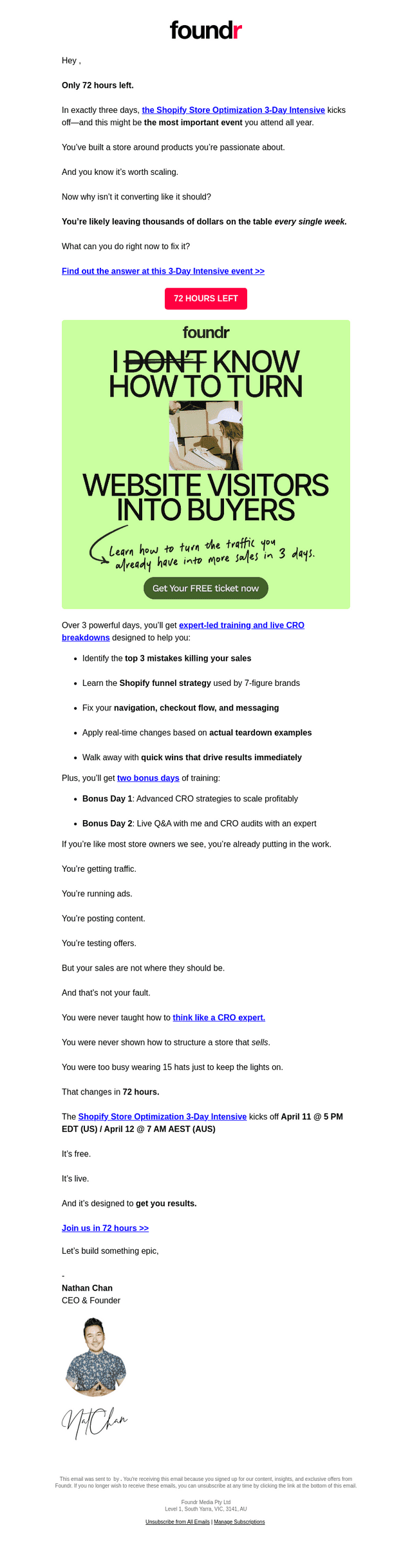 Foundr email from Tue, Apr 8, 2025