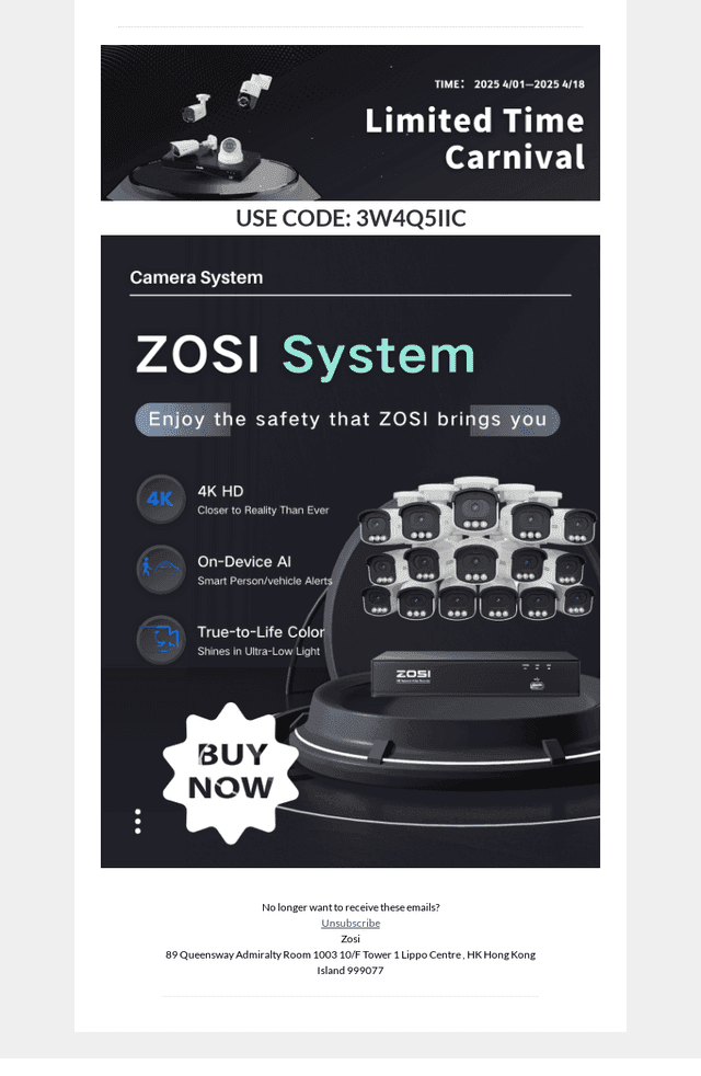💥 Extra 13% off Zosi Security Systems!😆 Use code:3W4Q5IIC