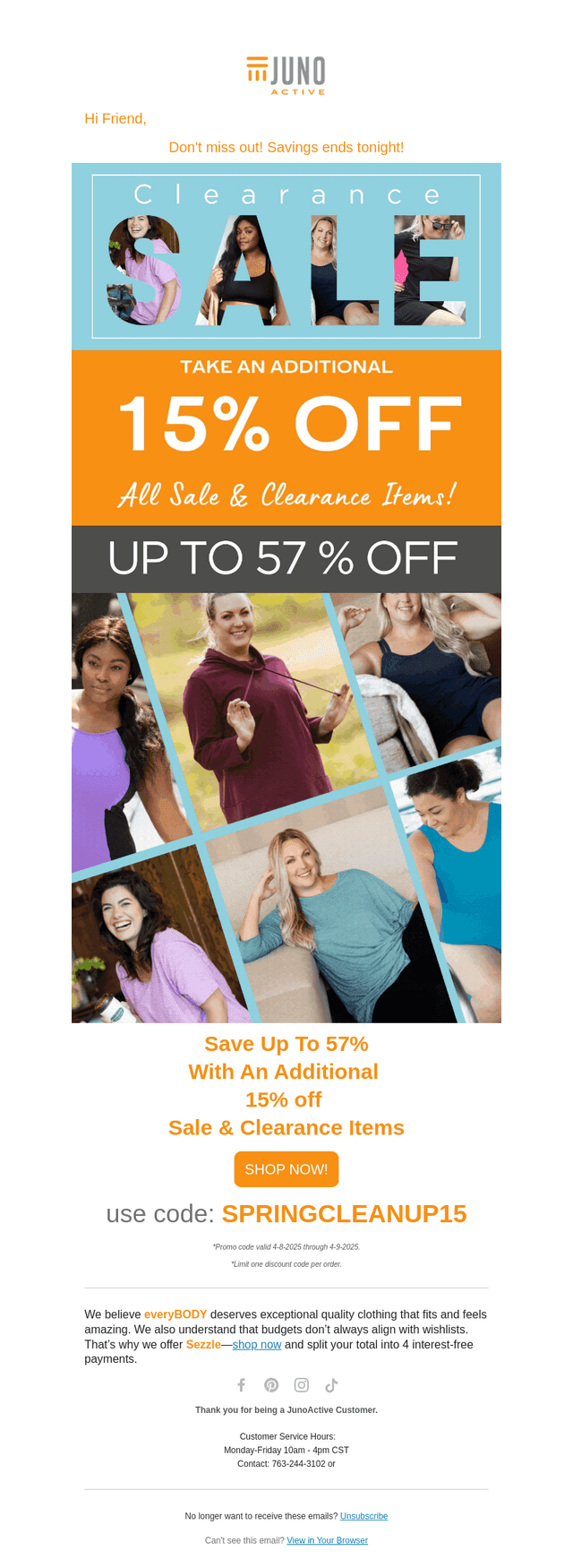 Spring Break Clearance Sale Ends Tonight!