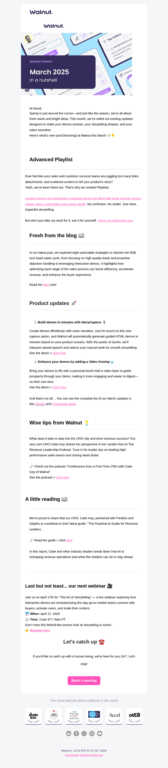 Walnut email from Wed, Apr 9, 2025
