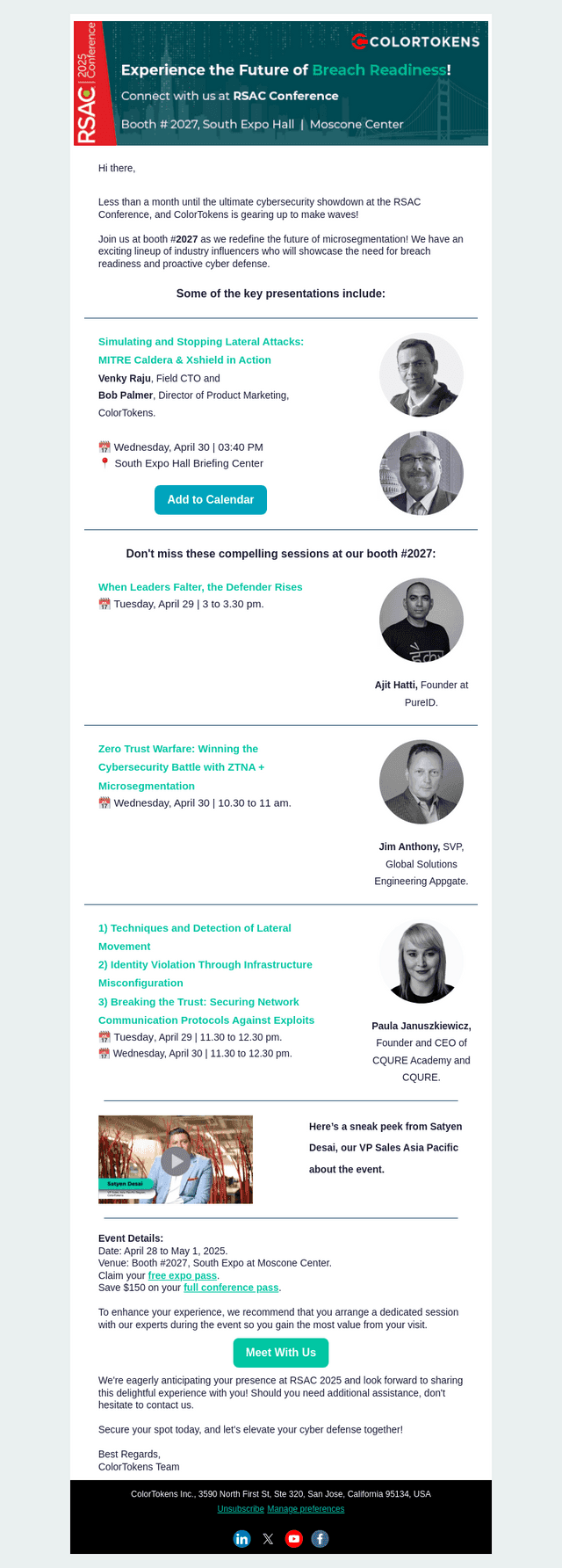 ColorTokens email from Wed, Apr 9, 2025