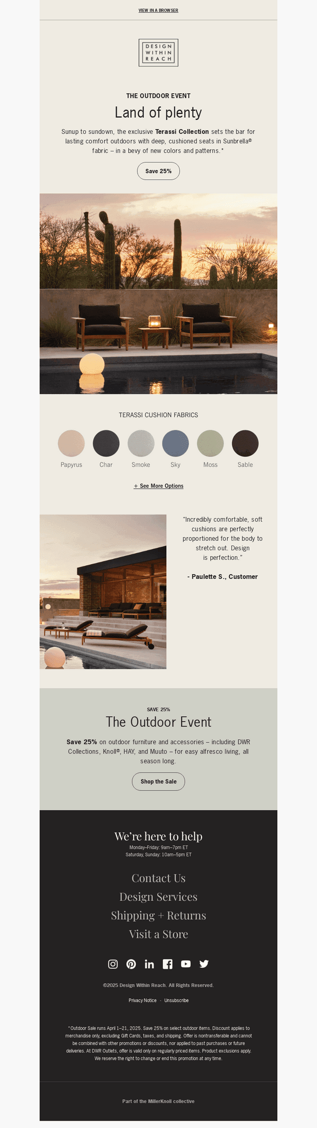 25% off the bestselling Terassi Collection