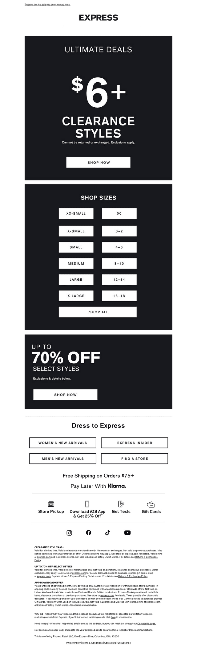 ULTIMATE DEALS | $6+ clearance styles