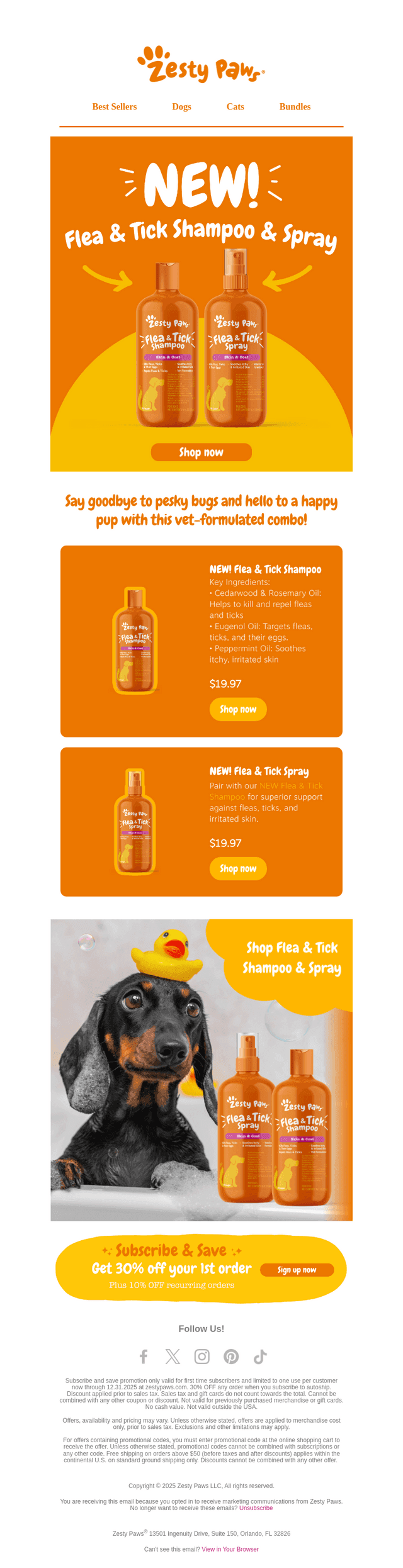 NEW! Introducing our Flea & Tick Shampoo & Spray 🧡
