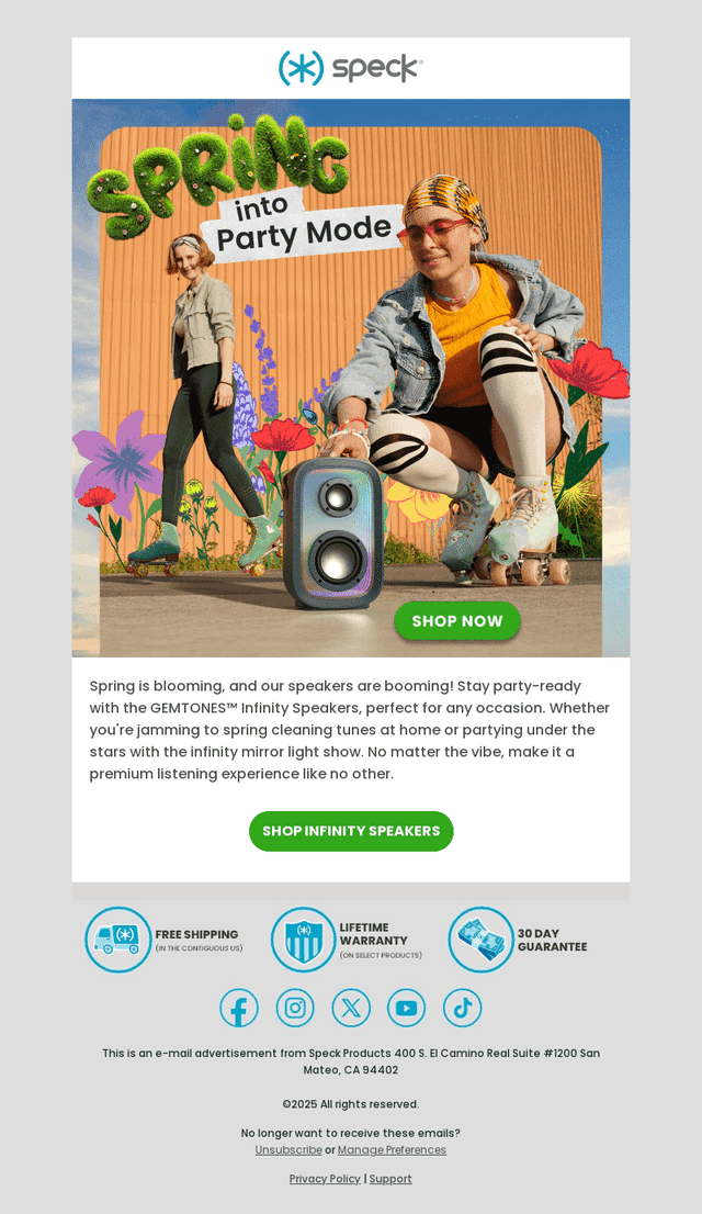 Speck Products email from Wed, Apr 9, 2025