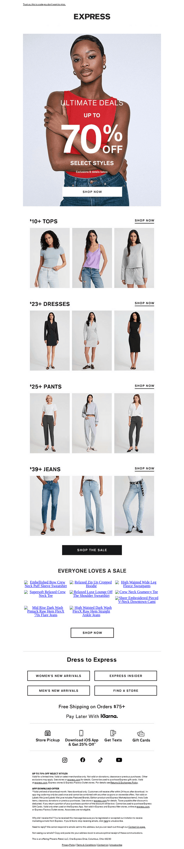 ULTIMATE DEALS | Up to 70% off select styles