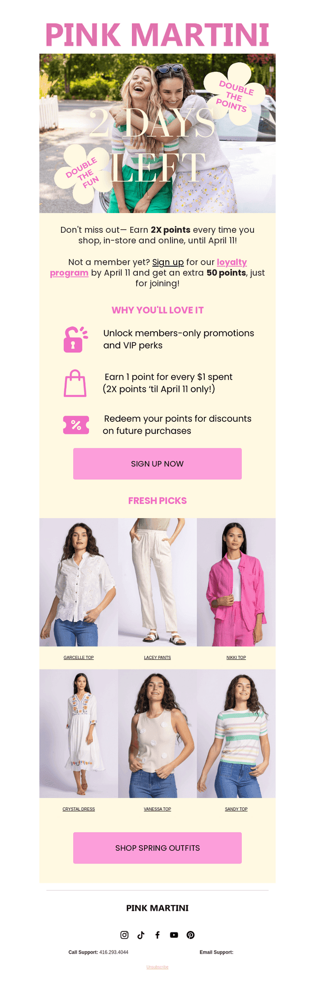 2 DAYS LEFT for 2X Points + Extra 50