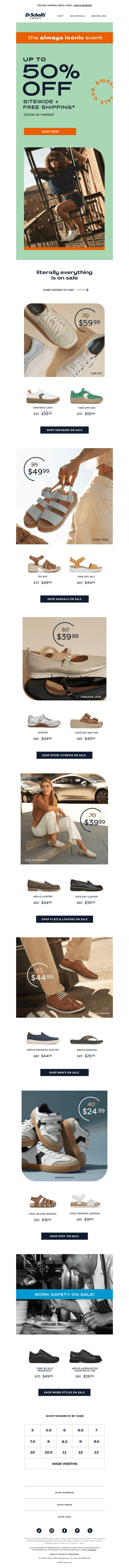 Up to 50% off 👏 every 👏 shoe 👏