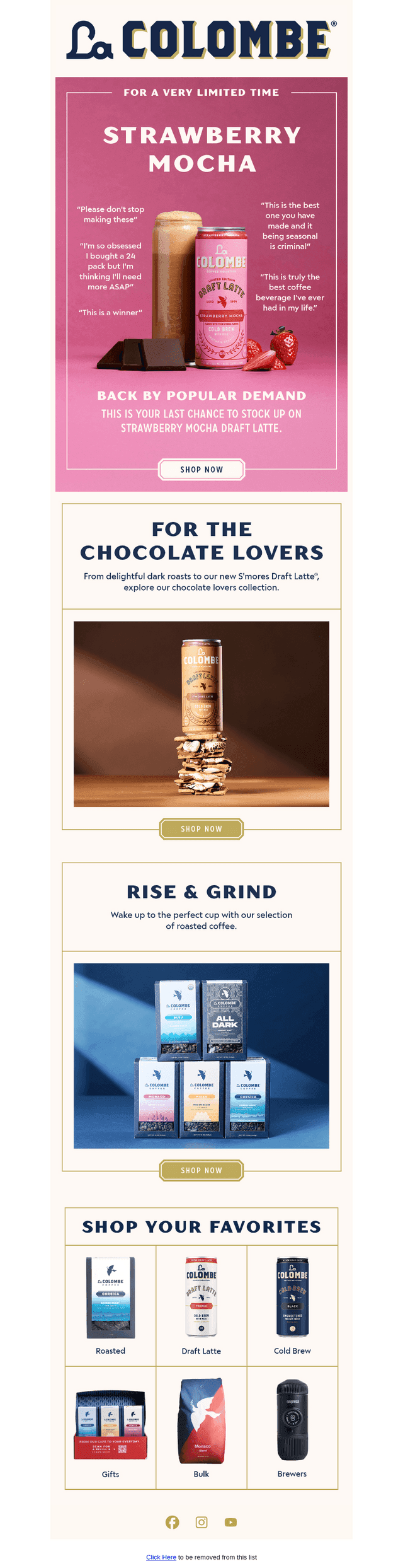 La Colombe Coffee Roasters email from Thu, Apr 10, 2025