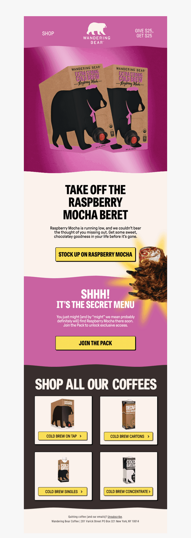 Take off the Raspberry Mocha Beret