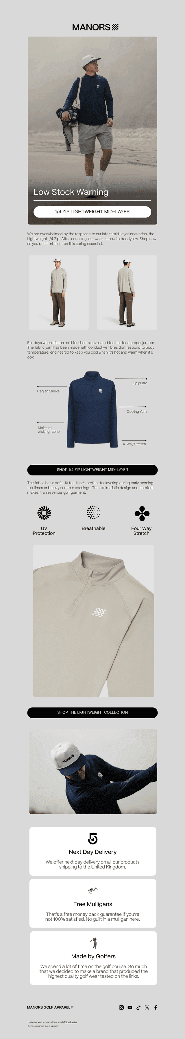 Low Stock Warning: 1/4 Zip Lightweight Mid-Layer