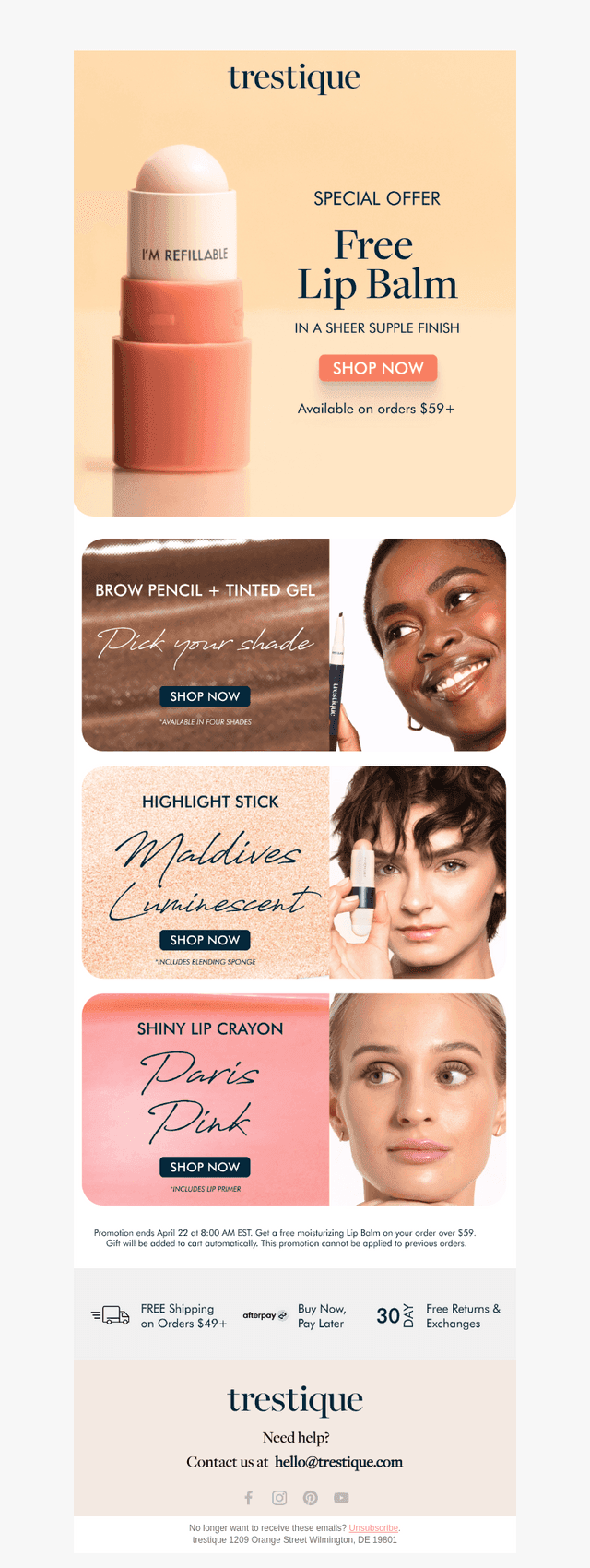 FREE: Moisturizing Lip Balm! 💙