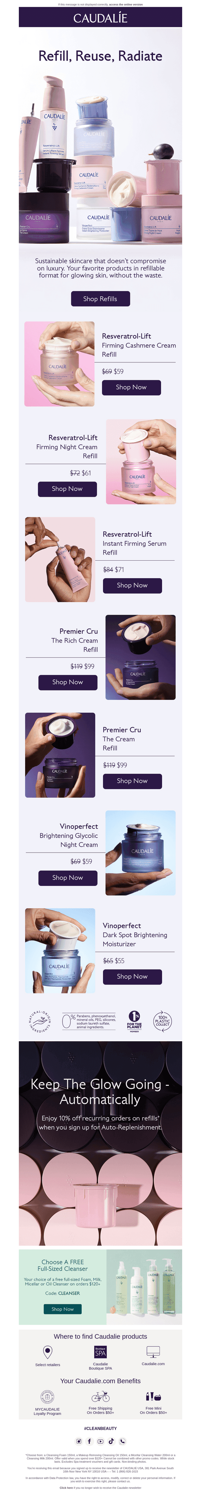 Refillable Skincare, Radiant Results