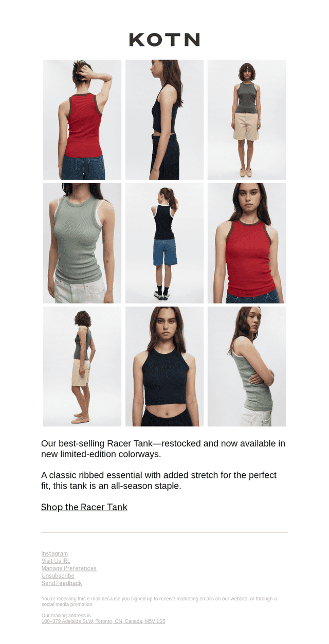 The Racer Tank Is Back