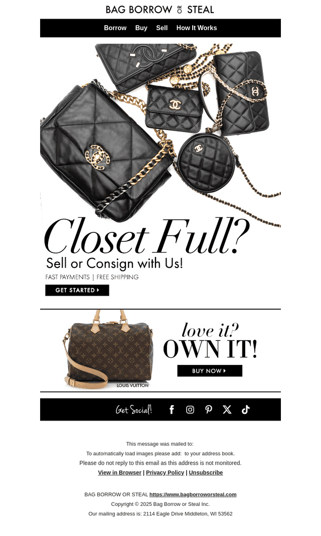 Closet FULL? Sell to Us!