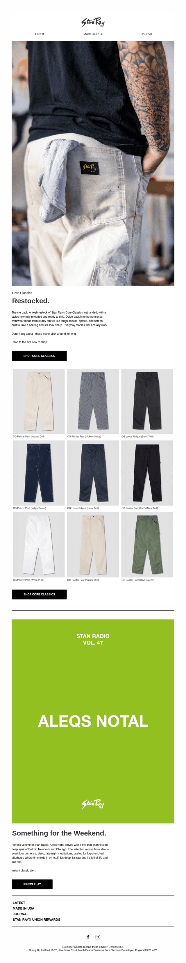 Core Classics are back! No-nonsense workwear, fully restocked.