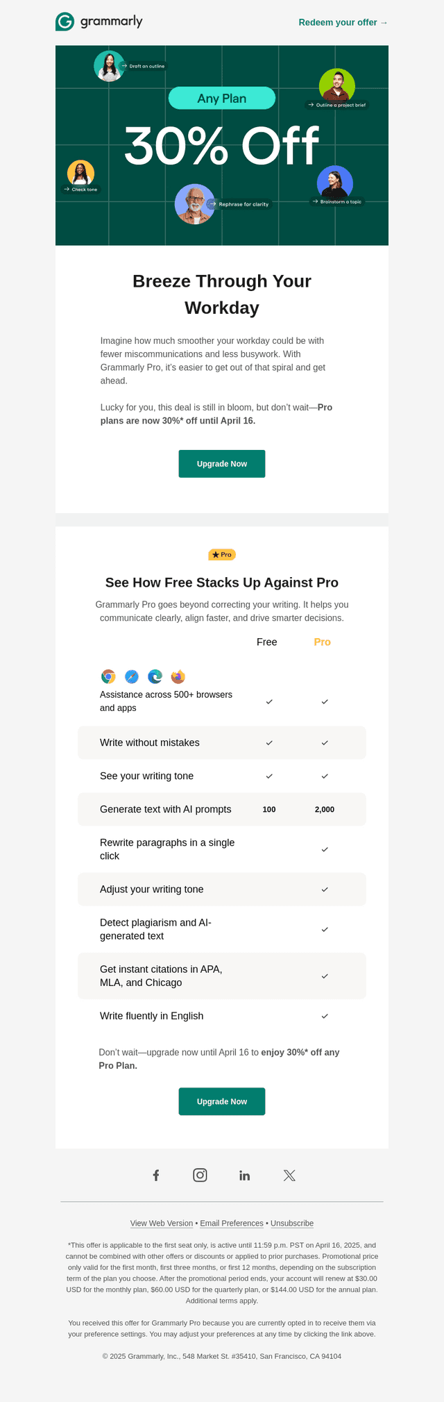 Grammarly email from Fri, Apr 11, 2025