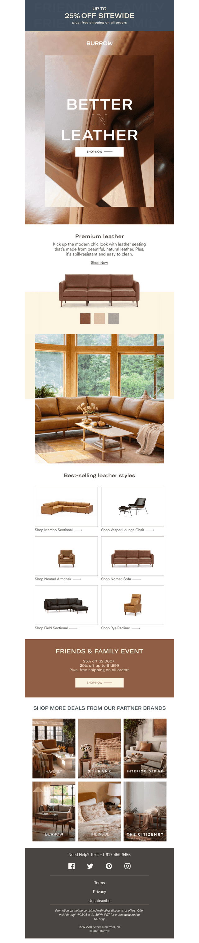 Save up to 25% on leather designs