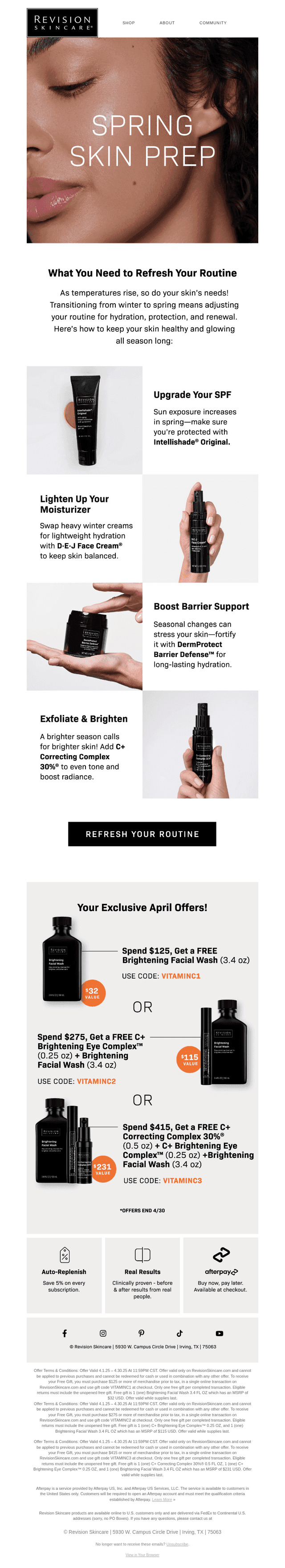 Revision Skincare email from Sat, Apr 12, 2025