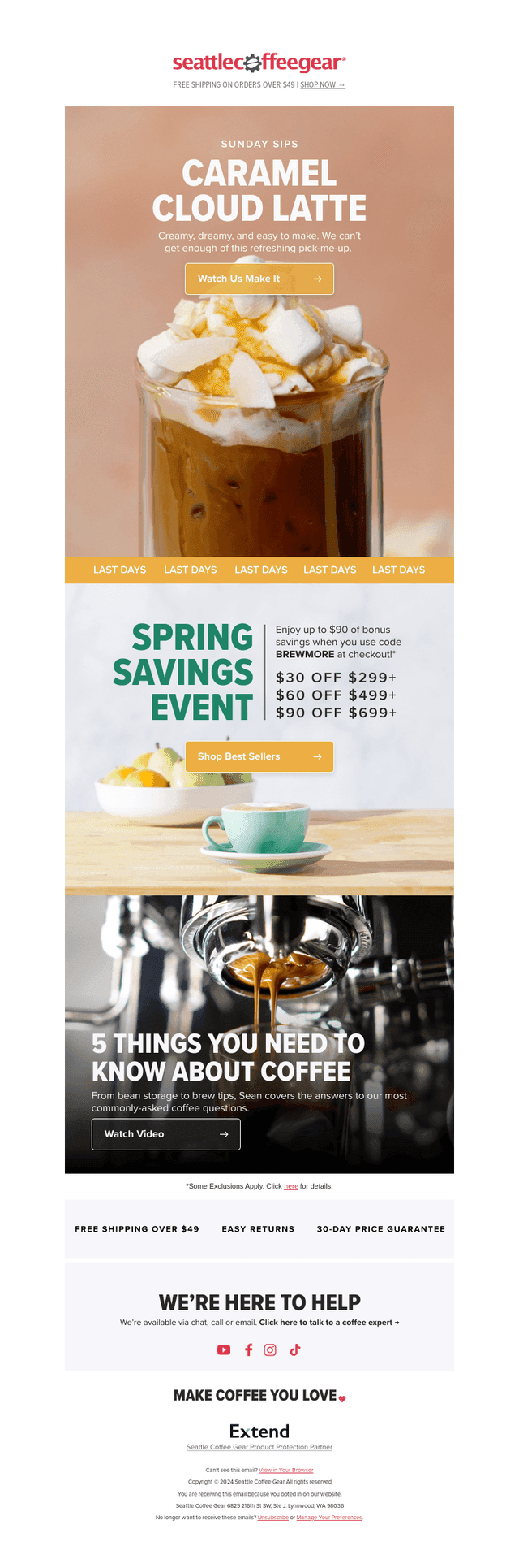 Seattle Coffee Gear email from Sun, Apr 13, 2025