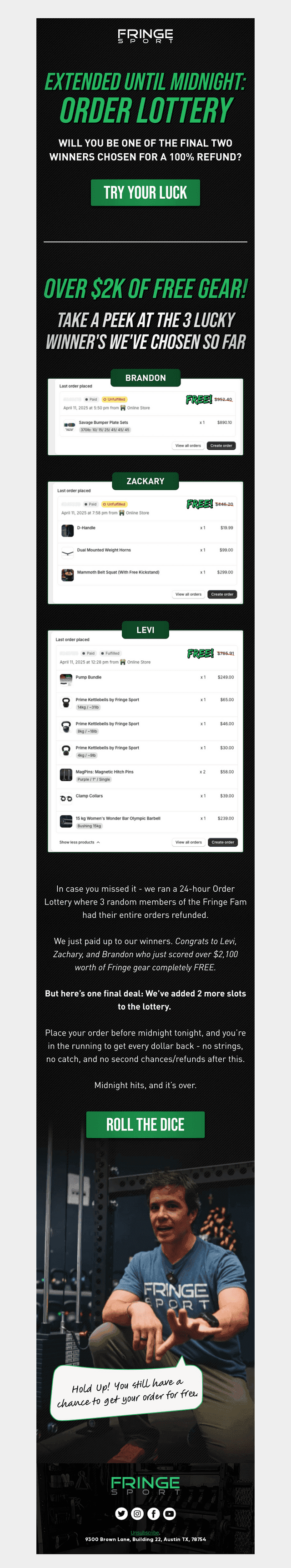 Lottery Extended: 2 more winners needed
