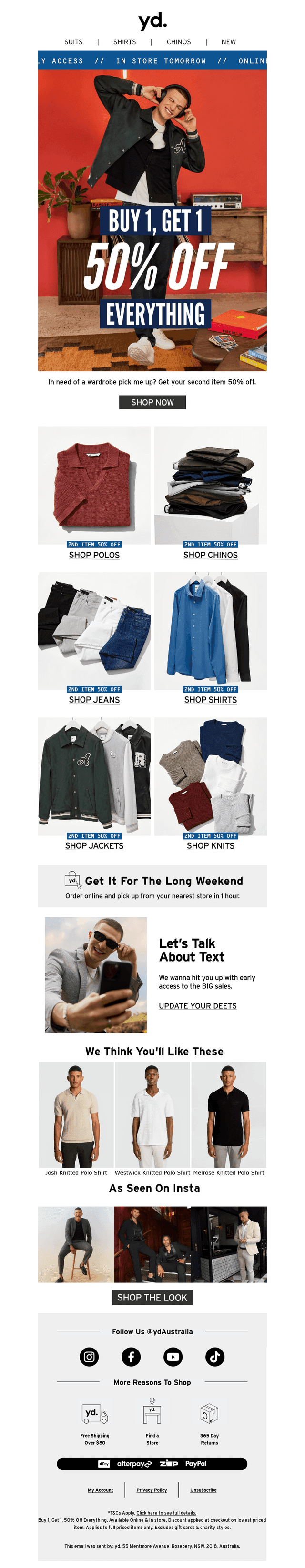 Score Your Second Item 50% Off