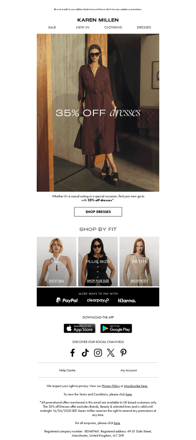 Take 35% off Dresses​