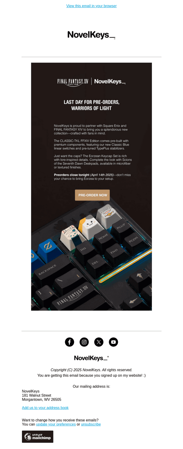 FINAL FANTASY XIV x NovelKeys Final Day!