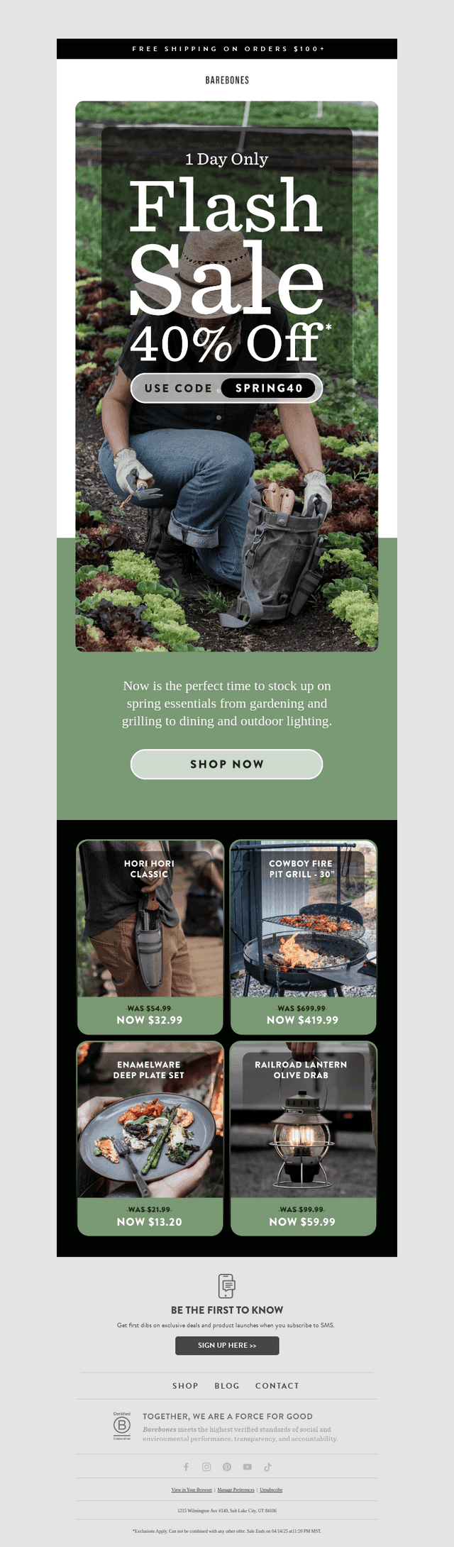 40% OFF SPRING FLASH SALE