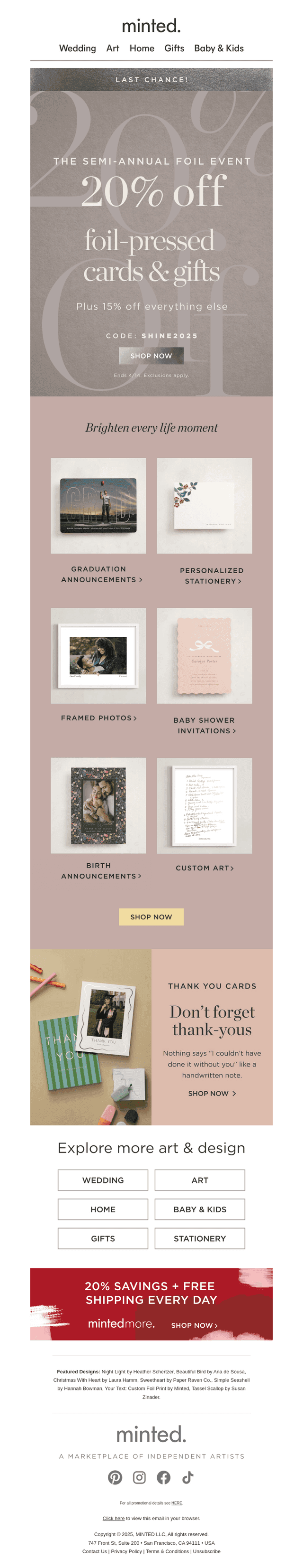 Hurry! Our foil event ends tonight