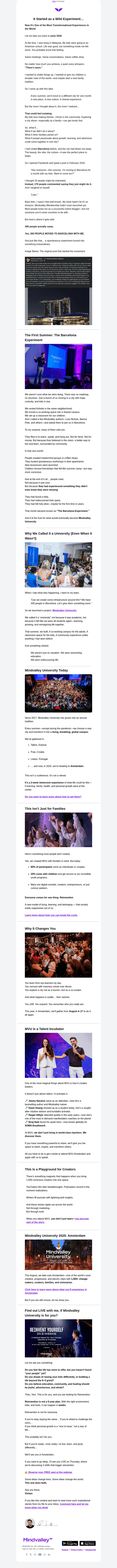 Mindvalley email from Tue, Apr 15, 2025