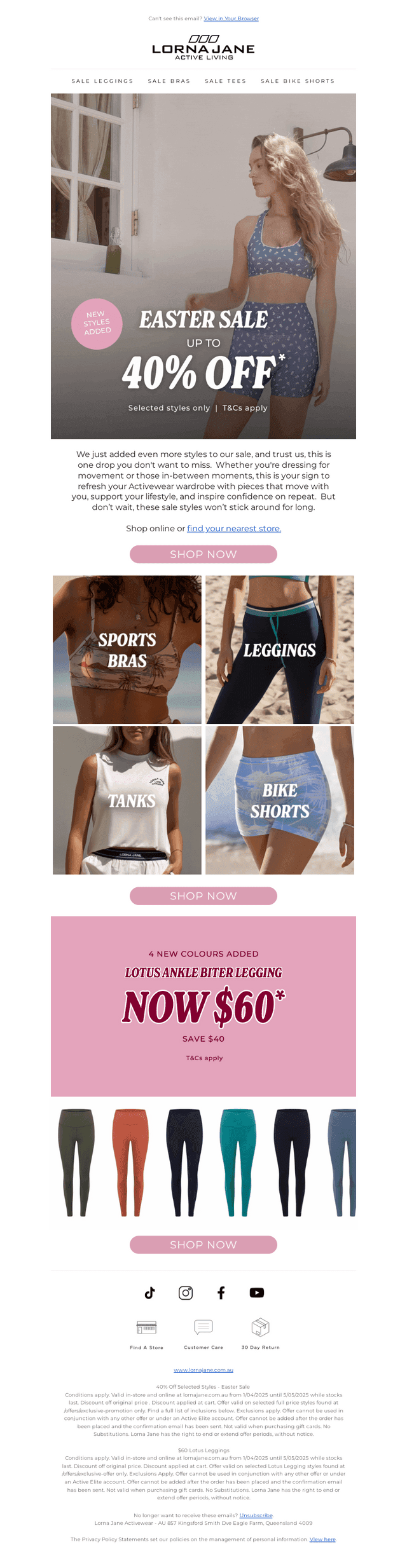 Lorna Jane email from Wed, Apr 16, 2025