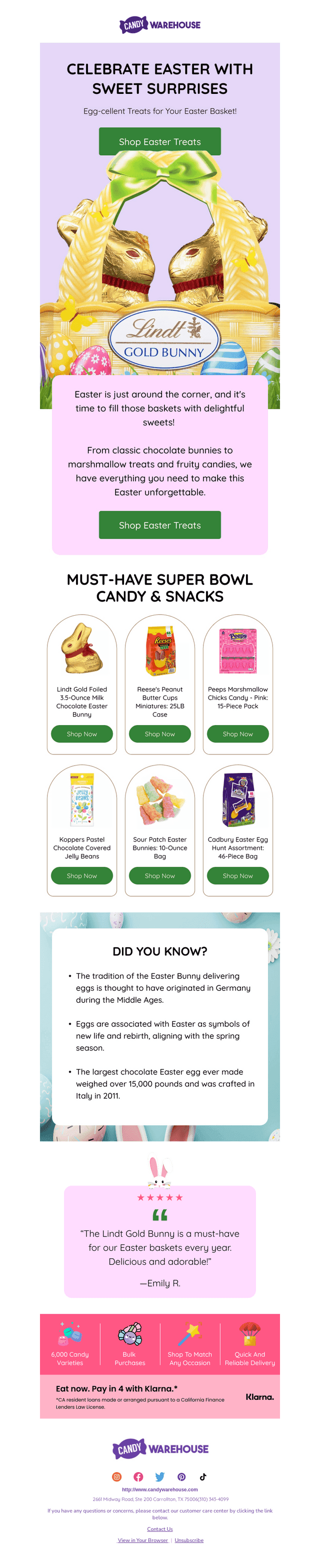 CandyWarehouse email from Wed, Apr 16, 2025