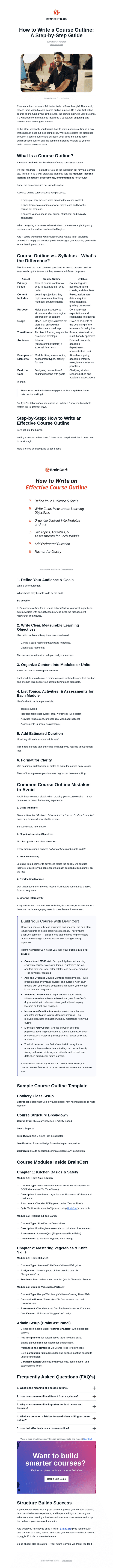 How to Write a Course Outline: A Step-by-Step Guide