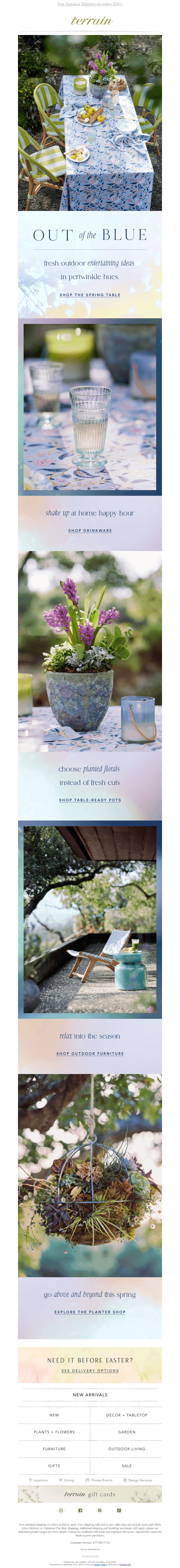 Spring table refreshes in blue hues