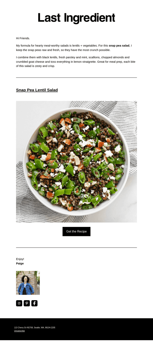 Snap Pea Lentil Salad