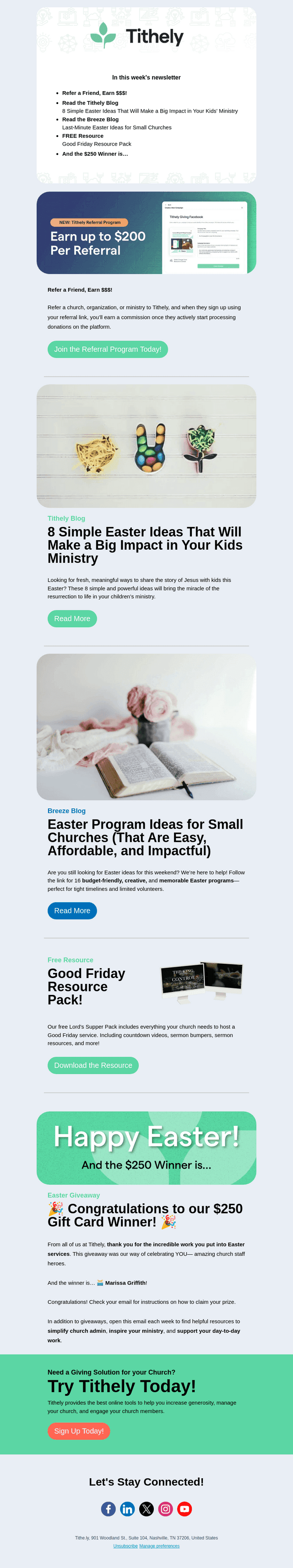 Tithe.ly email from Thu, Apr 17, 2025