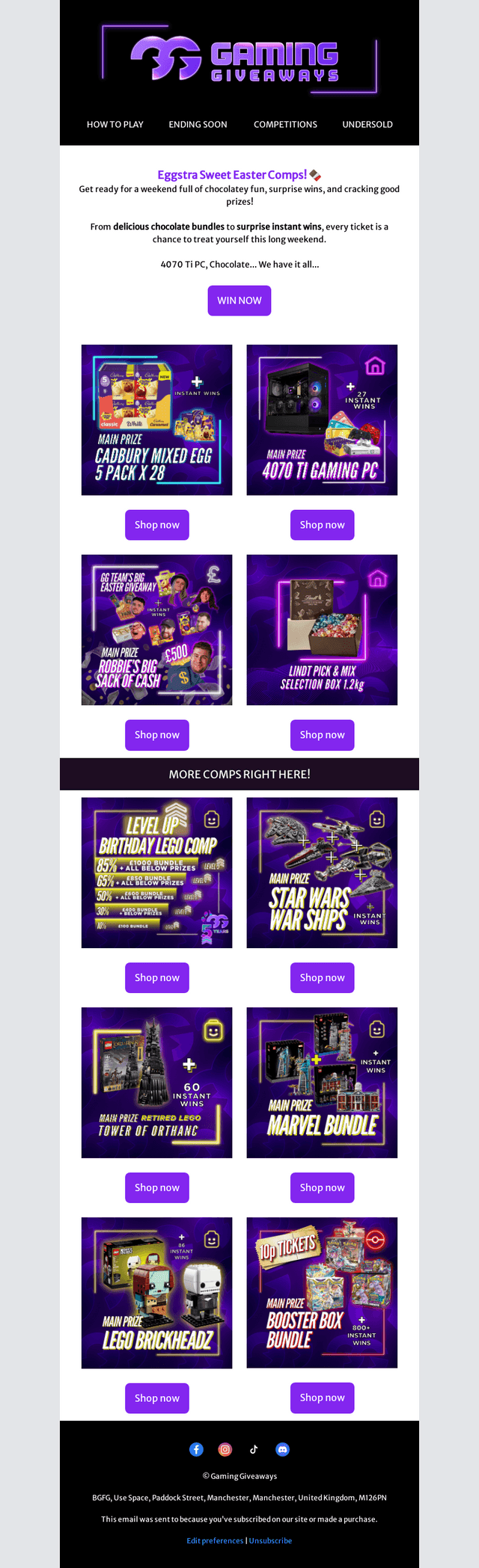 Gaming Giveaways email from Fri, Apr 18, 2025