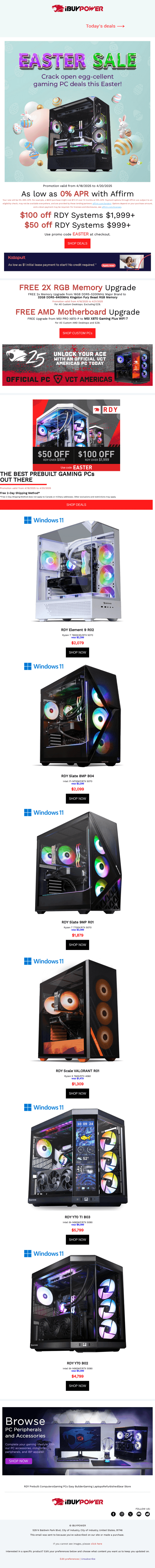 iBUYPOWER email from Fri, Apr 18, 2025
