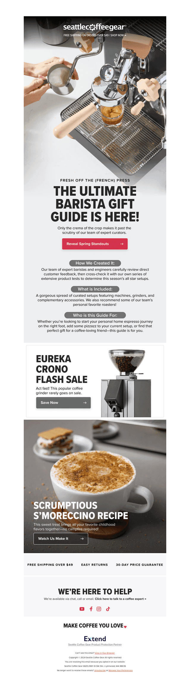 Seattle Coffee Gear email from Sat, Apr 19, 2025