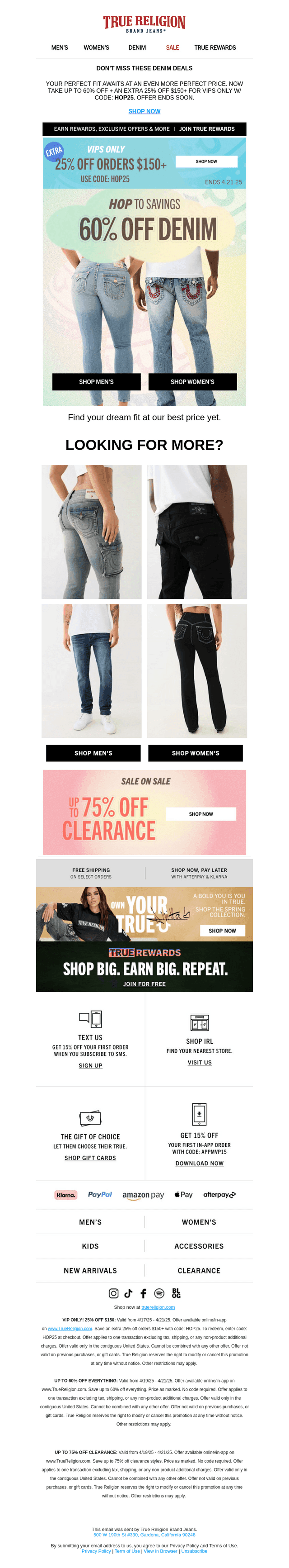 ENDS SOON 💸 60% + 25% OFF DENIM*