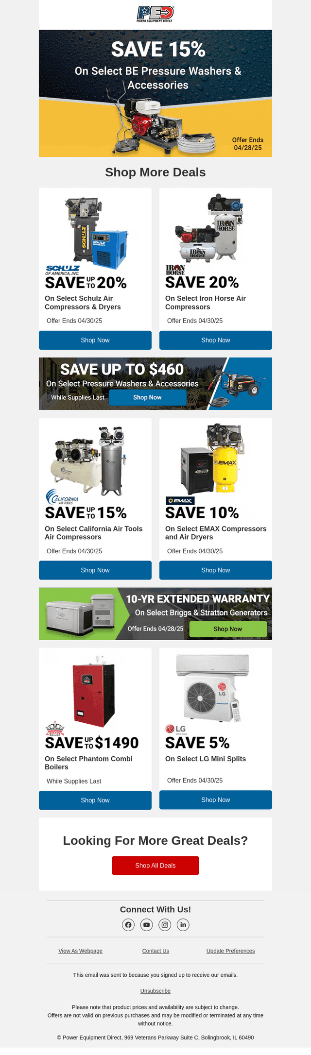 Power Equipment Direct email from Sun, Apr 20, 2025