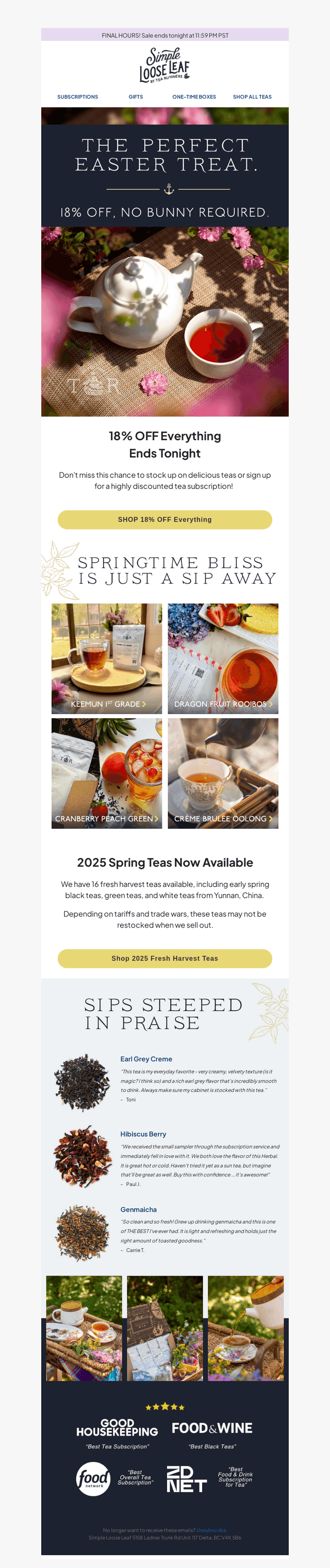 Simple Loose Leaf email from Mon, Apr 21, 2025
