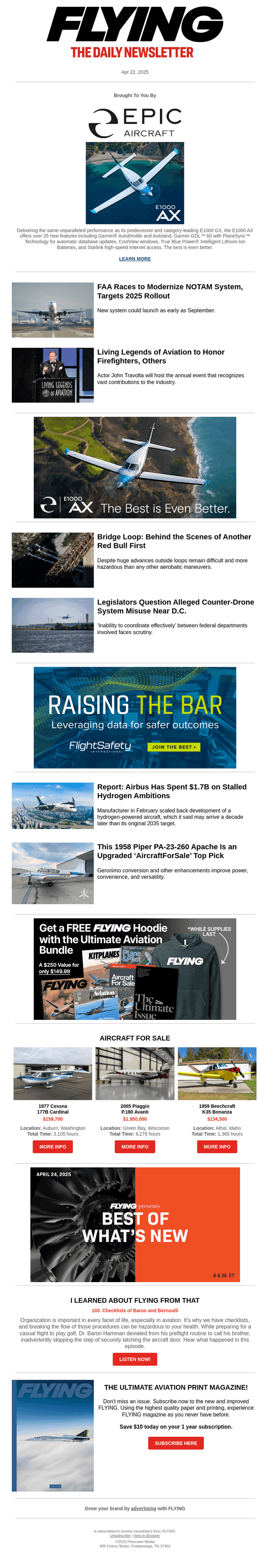 Flying Magazine email from Tue, Apr 22, 2025